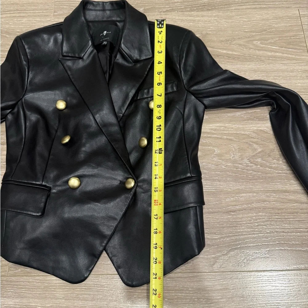Black Leather Double-Breasted Jacket - Picture 5 of 7